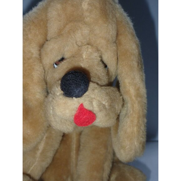 Vintage Rushton Plush Dog 13" Blood Hound Mutt Brown Stuffed Animal - Picture 3 of 6